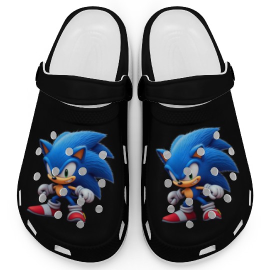 Angry Blue Hedgehog Clogs