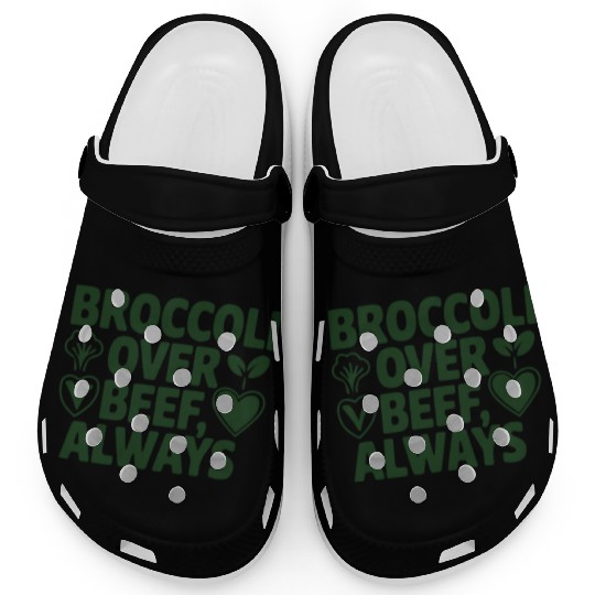 Funny Vegan Gift Bio Nature Green Broccoli Clogs