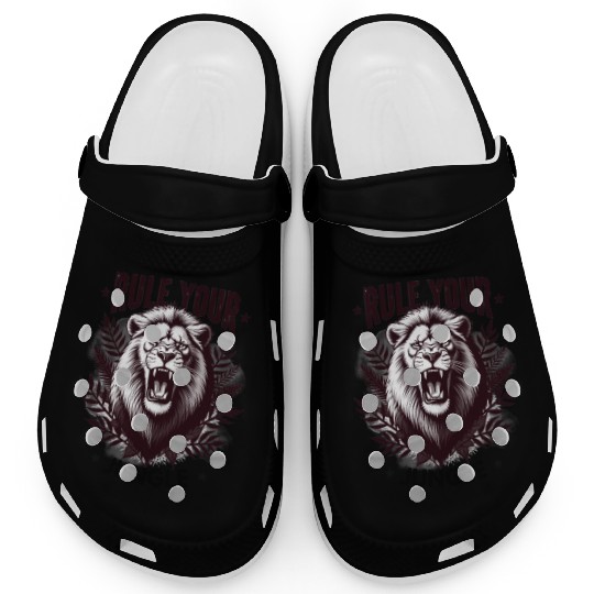 Fierce Lion King Inspirational Design Clogs