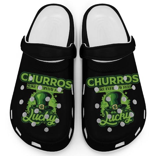 Churros Make Everyday Feel Lucky St Patricks Day Clogs