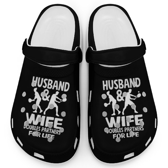 Husband and Wife Tennis Doubles Partners for Life Clogs