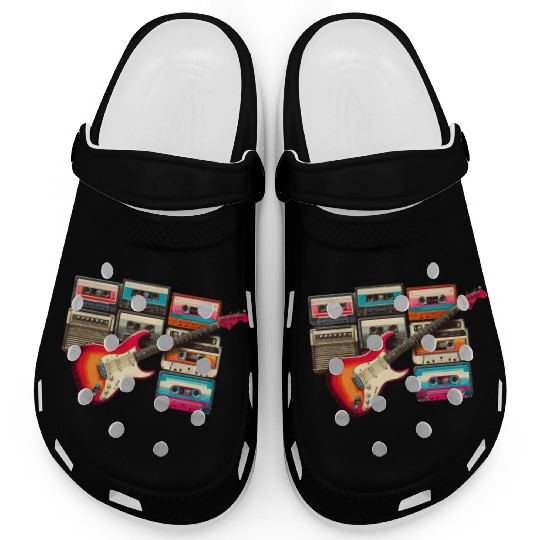 Old guitar and old cassette tape Clogs
