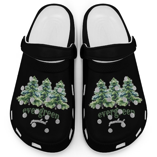 evergreen the green tree : green world Clogs