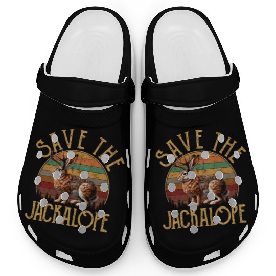 Save The Jackalope, Vintage Retro Camping Lover Ja Clogs