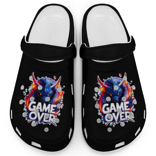 Game Over - Dragon Art - Graffiti Style - Gamer Sl Clogs