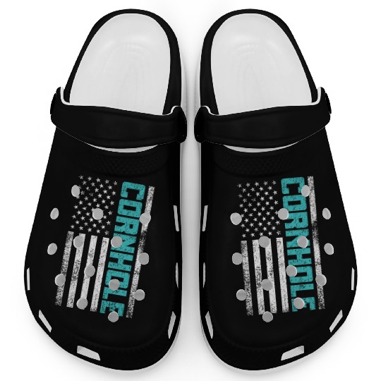 Cornhole Usa Flag Clogs