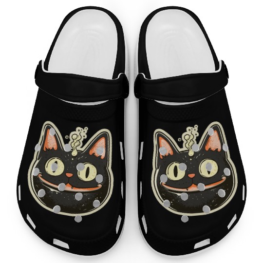 Cat Boiler Cat Witch Halloween Clogs
