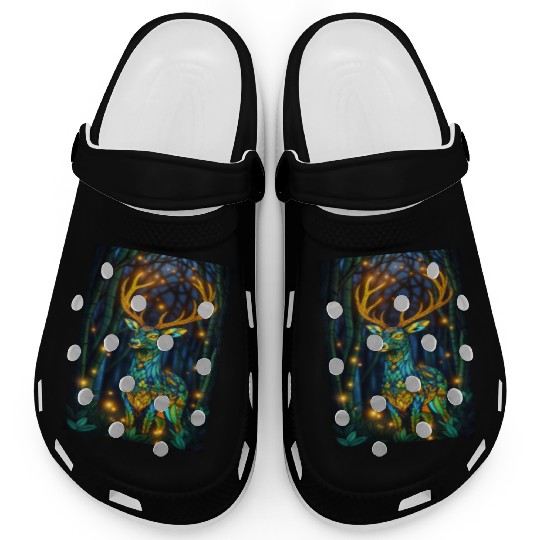 Luminous Deer in Twilight Grove Clogs