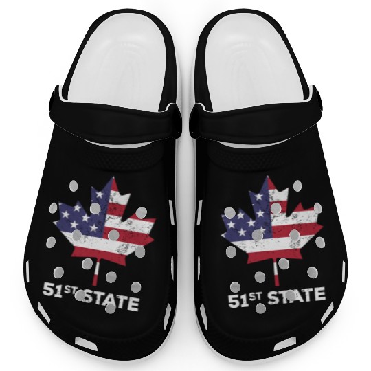 Canada 51st State United States Funny Trump Quote Clogs