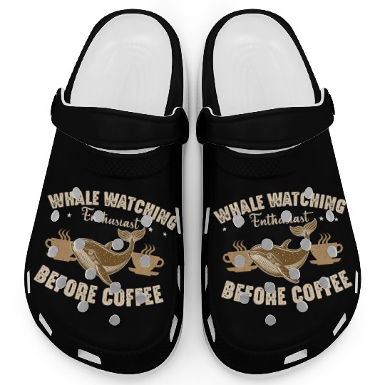 Whale Watching Enthusiast Before Sailing Coffee Clogs