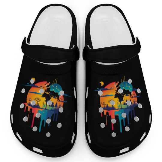 Natural Colorful and fantastic landscape Clogs