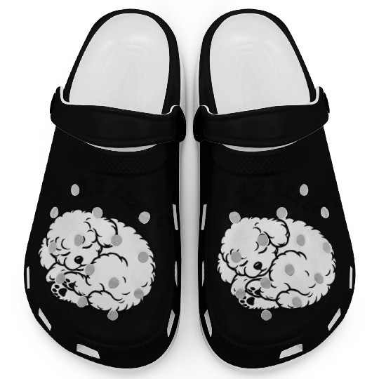 Sleepy Puppy Zzzz - Adorable Bichon Frise Clogs