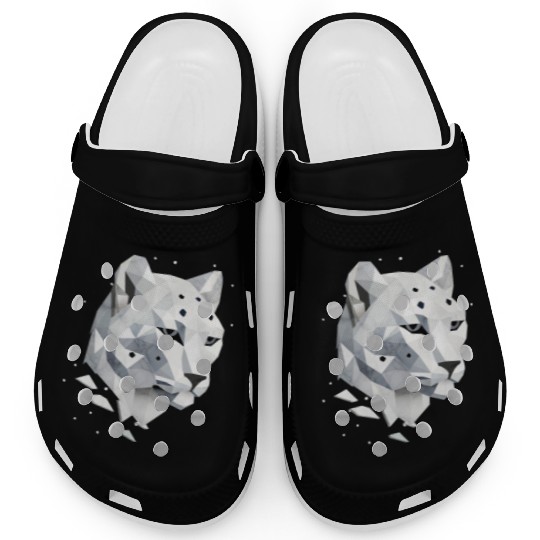 Geometric Snow Leopard - Elegance of the Wild Clogs