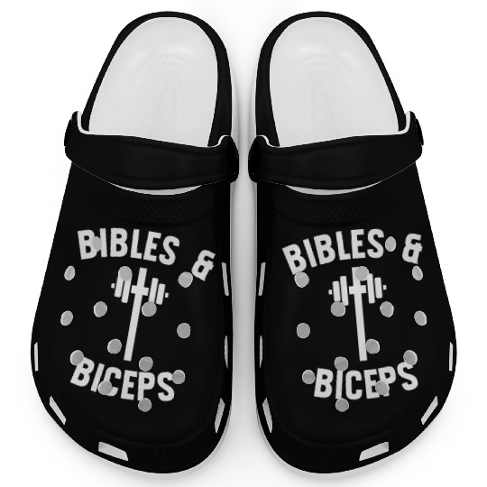 Bibles and Biceps barbell Workout cross Clogs