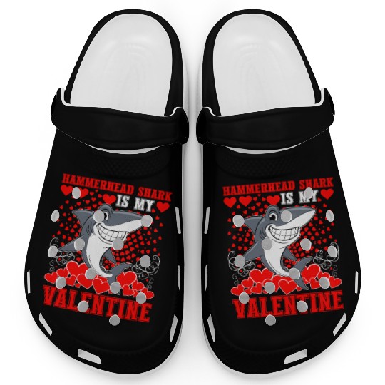 Funny Hammerhead Shark Is My Valentine Shark Clogs