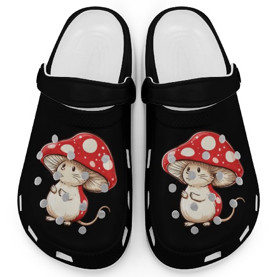 Mushroom Mouse Funny Animal And Mushroom Clogs