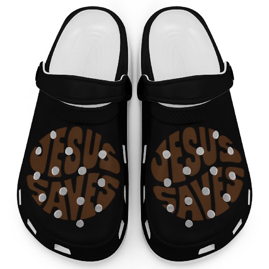 Jesus Saves Text Clogs