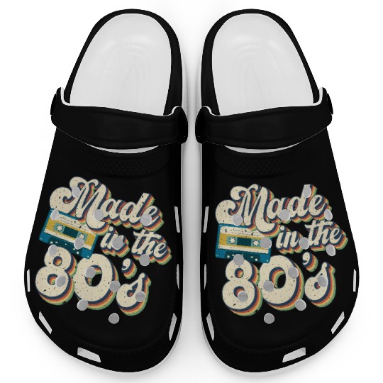 Retro 80s Style design Perfect for Nostalgia Fans Clogs