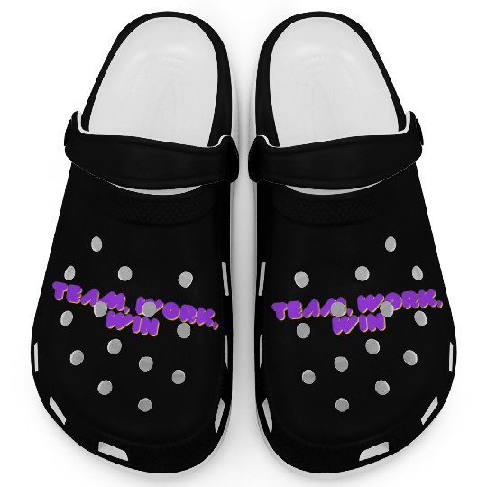 team, work, win team spirit Clogs