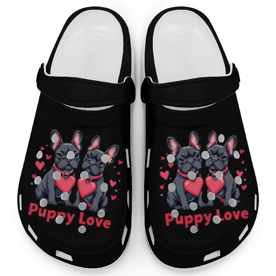 Valentines Day - Puppy Love French Bulldog Clogs