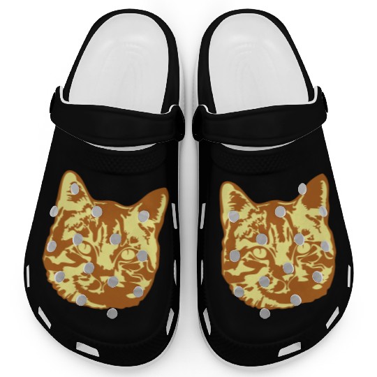 Cat Lover Realistic Pet Face Cute Cool Kitten Head Clogs