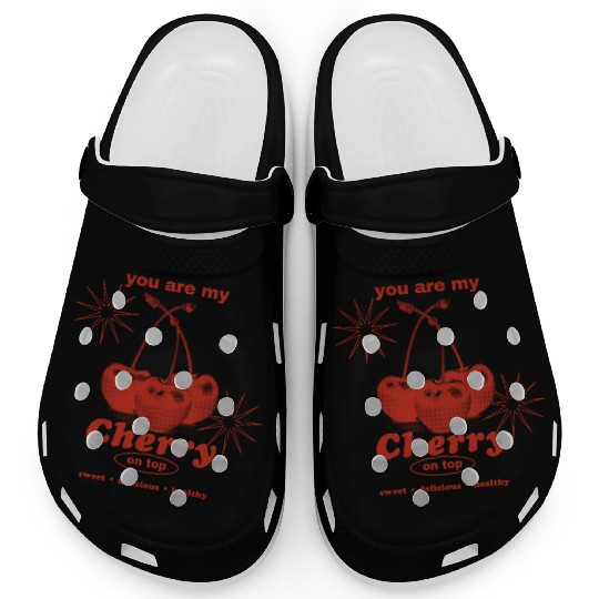 Cherry On Top Sweet Illustrative Design Clogs