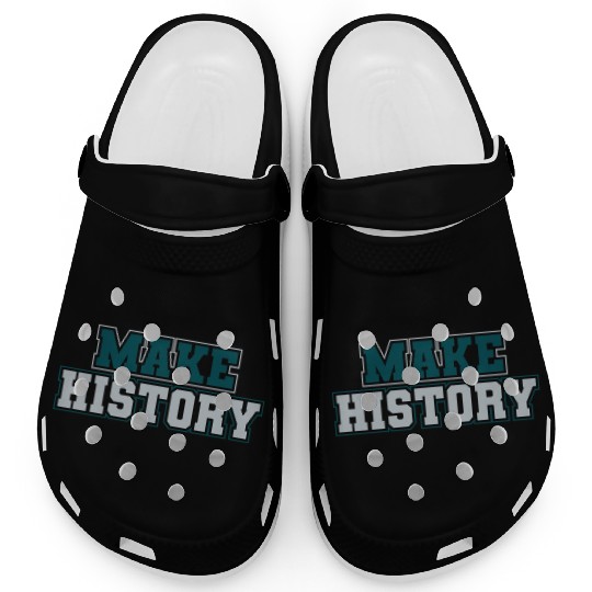 Make History Green and Silver Clogs