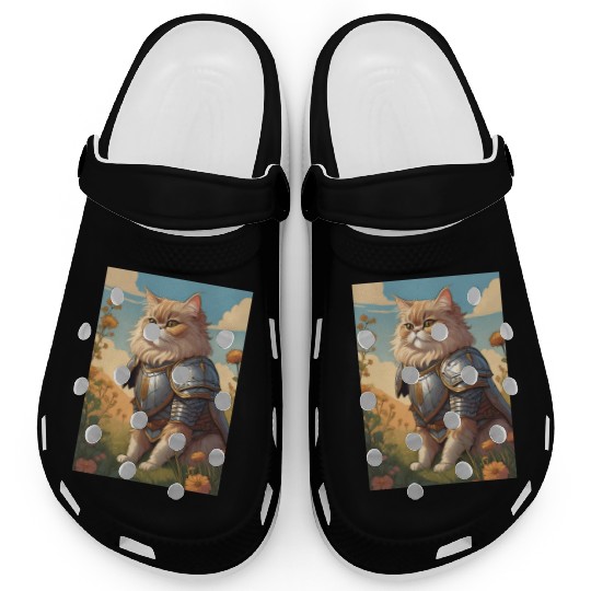 Cat painting red black cat Clogs