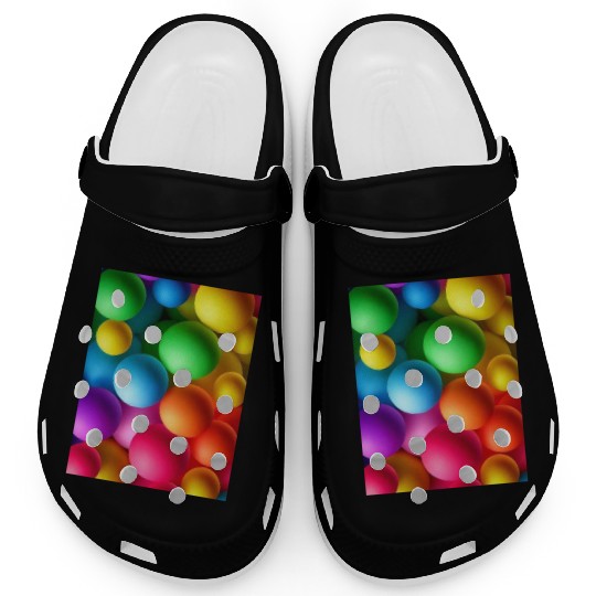 Vibrant Multi Colored Spheres Clogs