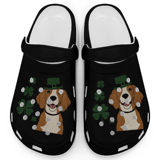 Irish Setter and four leaf clover St Patrick's Day Clogs