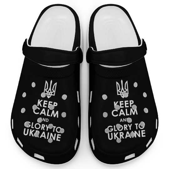 keep calm glory Ukraine Clogs