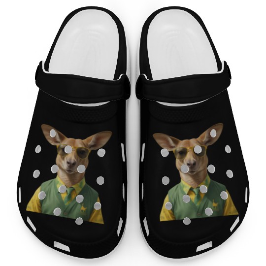 Green and Gold Kangaroo 6 Clogs