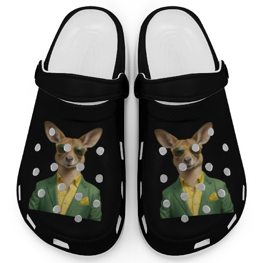 Green and Gold Kangaroo 7 Clogs