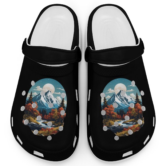 Majestic Peaks and Autumn Serenity Clogs