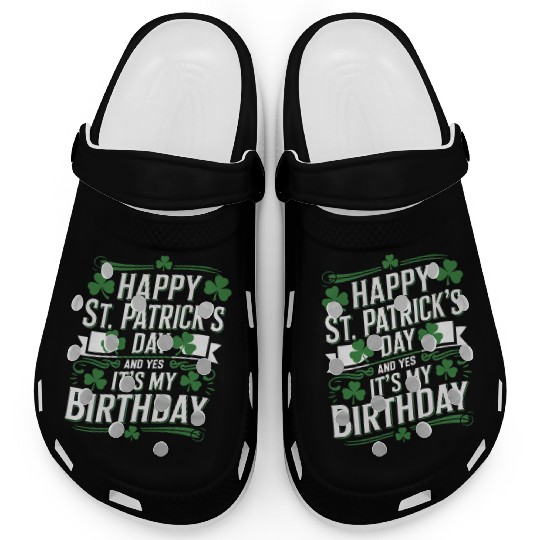 St. Patrick’s Day Birthday Cake Shamrock Men Women Clogs