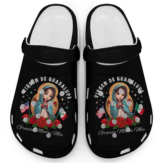 Our Lady of Guadalupe Gracias Madre Mia Mexico Clogs