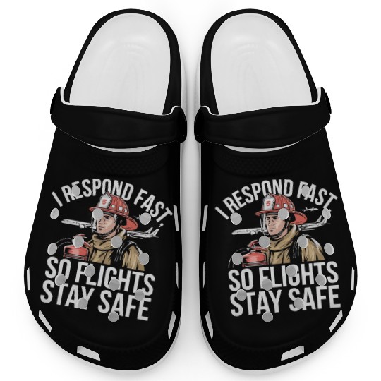 Airport Firefighter Fire Rescue Fireman Firewoman Clogs