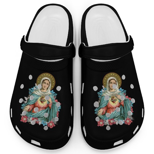 Immaculate Heart of Mary Blessed Mother Catholic Clogs