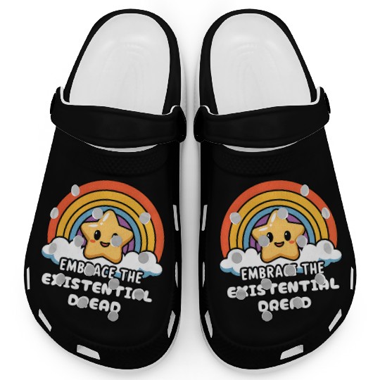 Embrace The Existential Dread Rainbow Star Clogs