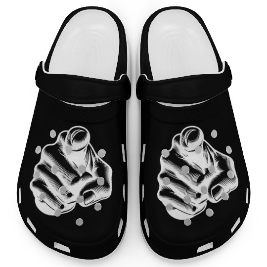 Classic Iconic Finger Pointing Hand Gesture Clogs