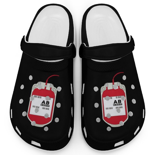 AB Negative Blood Bag Clogs