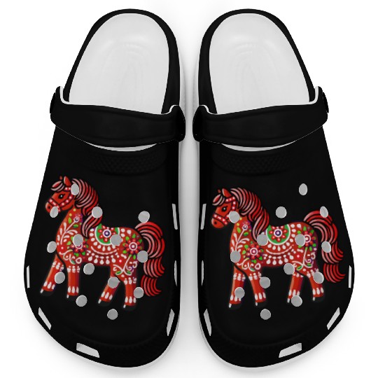 Swedish Dala Horse, Scandinavian sverige sweden Clogs
