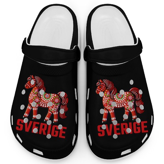 Swedish Dala Horse, Scandinavian sverige sweden Clogs