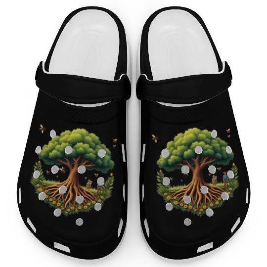 Tree of Life & Bees Clogs