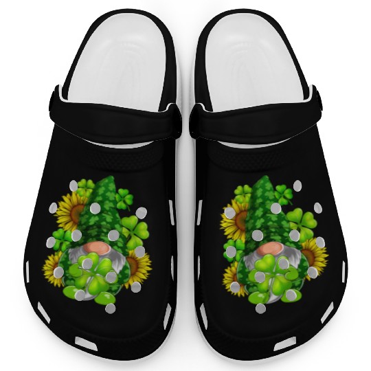 Cute Gnome Sunflower Happy St Patricks Day Clogs