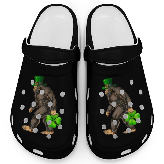 Vintage St Patricks Day Bigfoot Sasquatch Irish Clogs