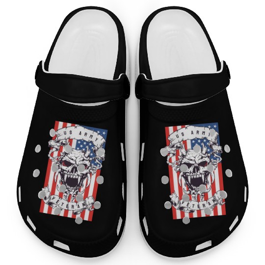 US Army Veteran Skull Clogs