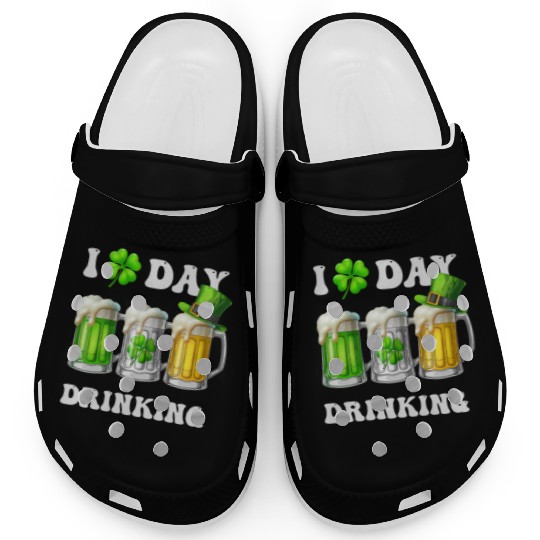 I Love Day Drinking Beer Shamrock St Patrick’s Day Clogs