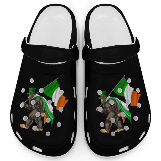 St. Patrick's Day Bigfoot Ireland Flag Clogs