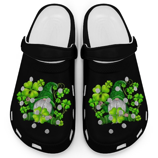 Gnome Tie Dye Shamrock Clover St Patricks Day Clogs